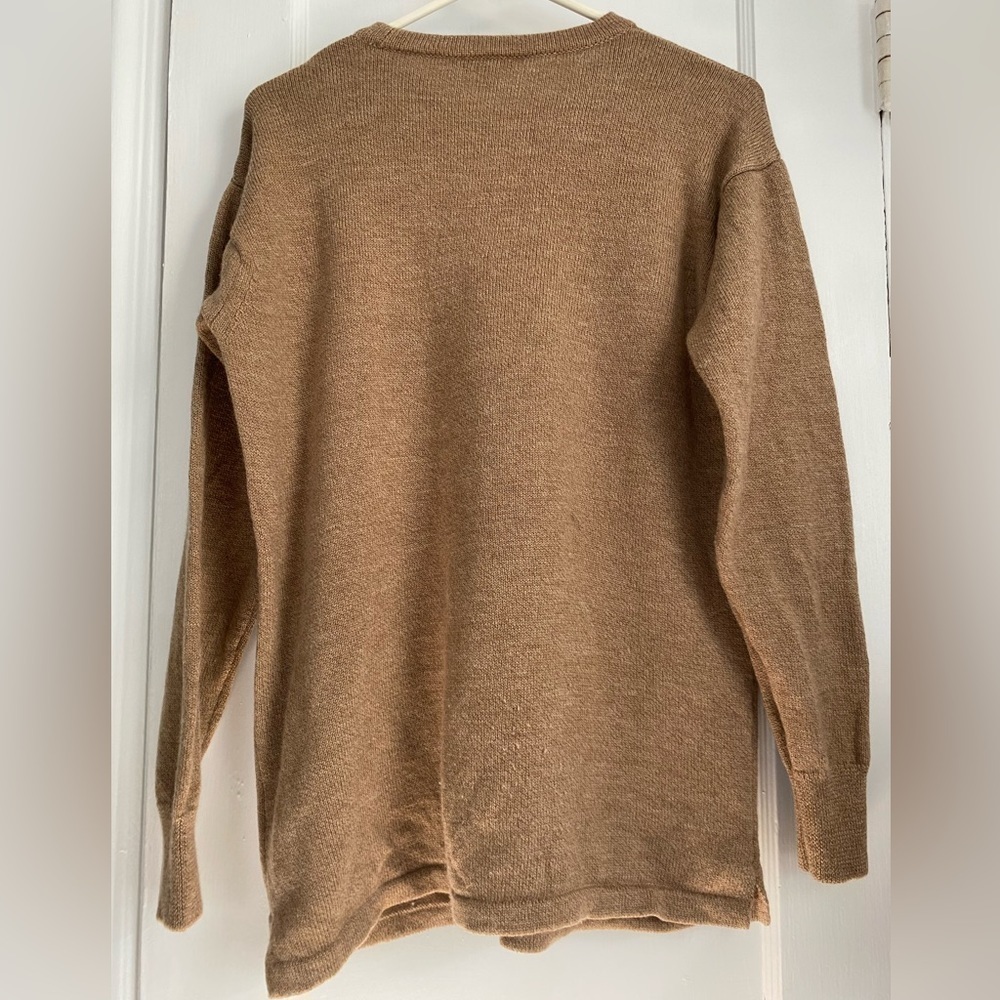 J. Crew 100% Merino Wool Faux Leather Pockets Tunic Sweater, Sz: Medium - Picture 4 of 11